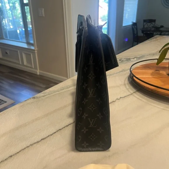 Auth LOUIS VUITTON Monogram Eclipse Sac Plat Horizontal Zippe M45265 - Picture 2 of 5